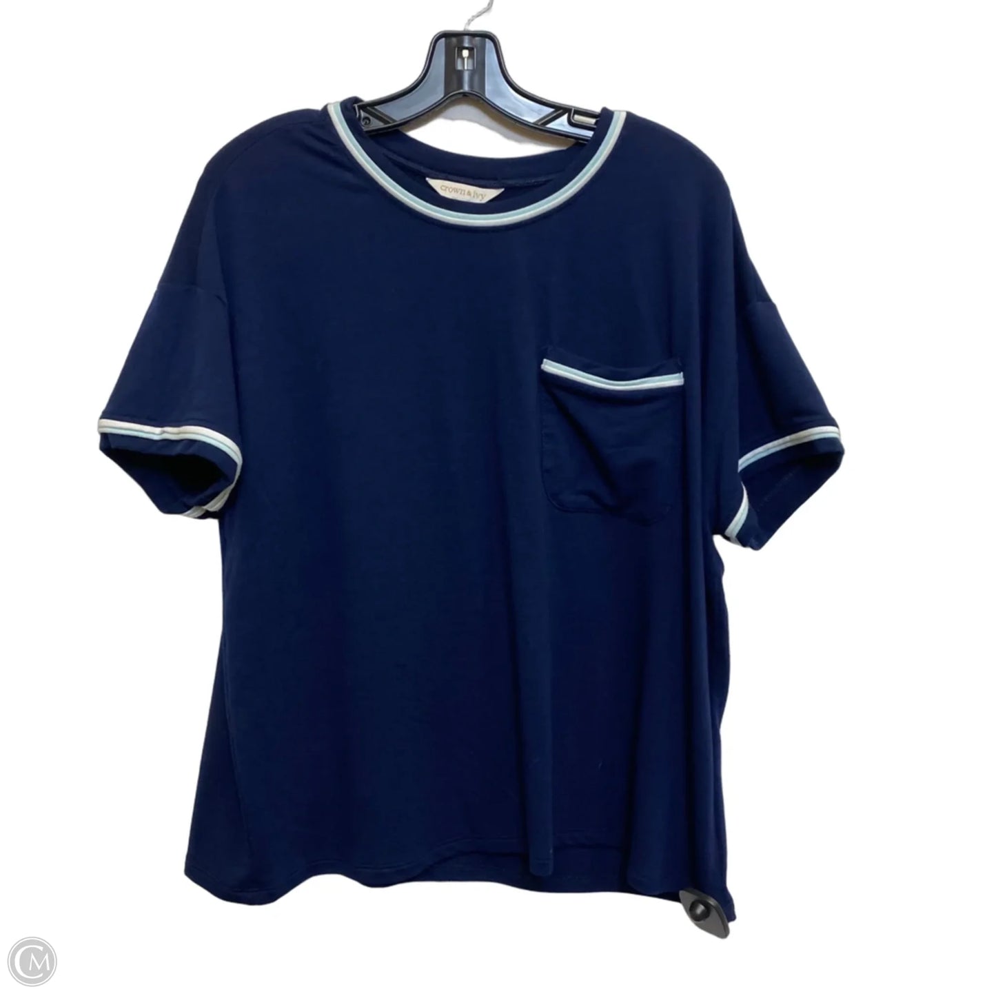 Top Short Sleeve By Crown And Ivy In Navy, Size: Xl