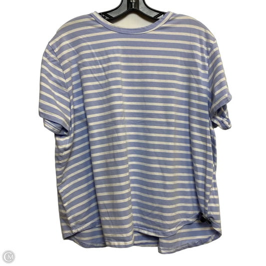 Top Short Sleeve By Cme In Blue & White, Size: Xxl