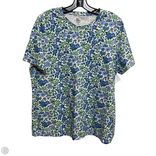 Top Short Sleeve By Kim Rogers In Blue & Green, Size: Xl