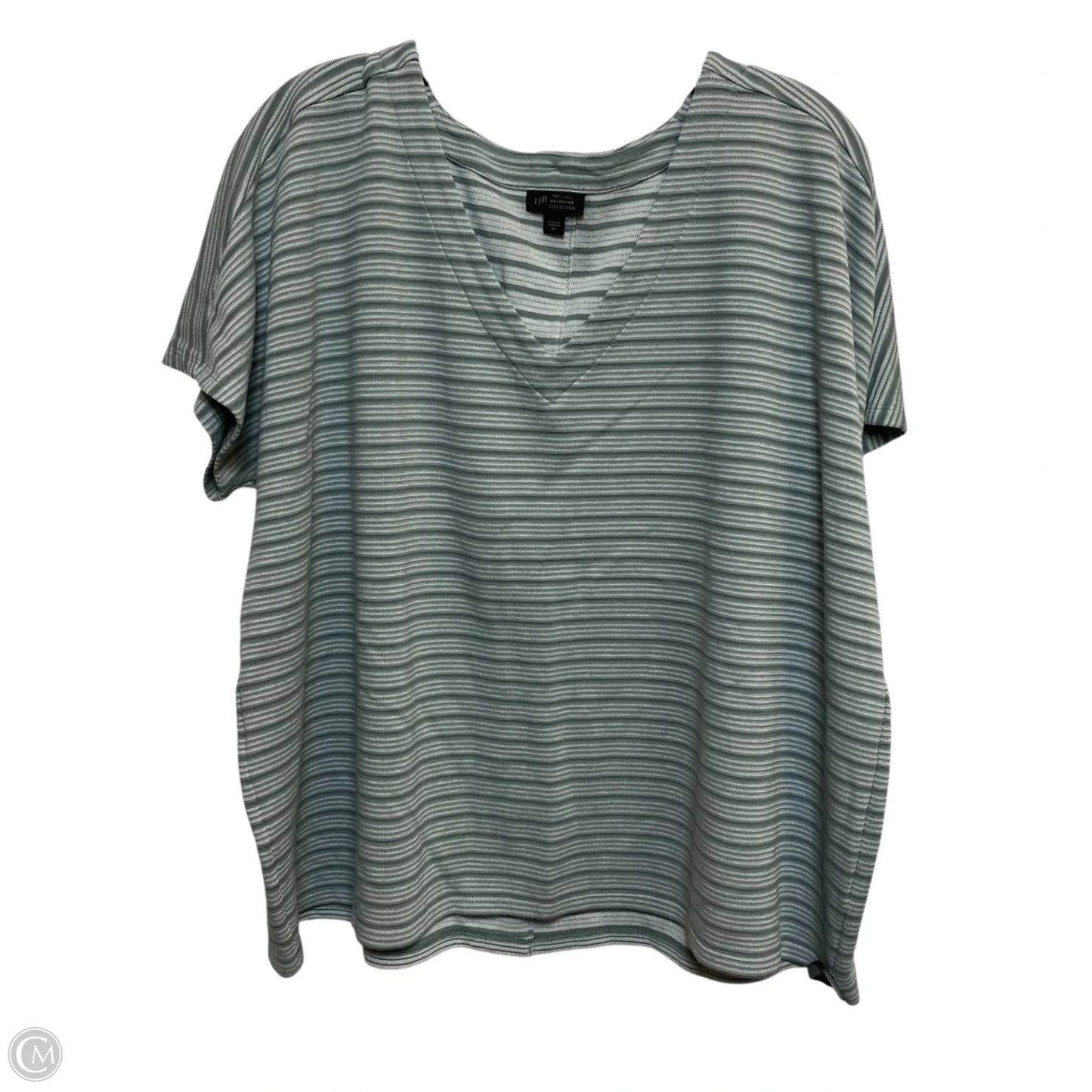 Top Short Sleeve By J. Jill In Green & White, Size: Xl