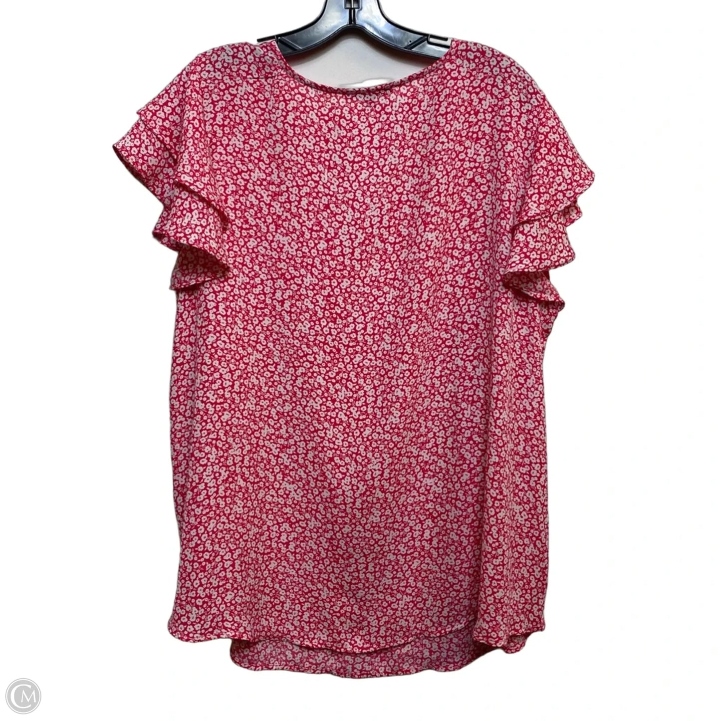 Top Sleeveless By Adrianna Papell In Pink & White, Size: 2x