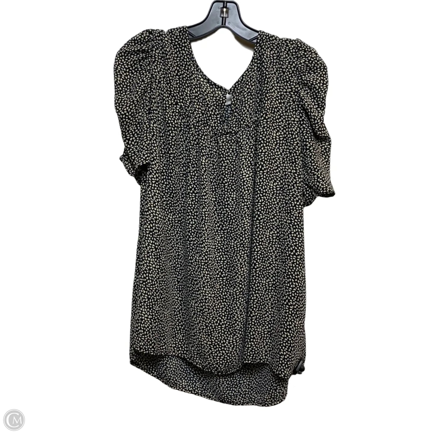 Top Short Sleeve By Blousology In Black & Cream, Size: 2x