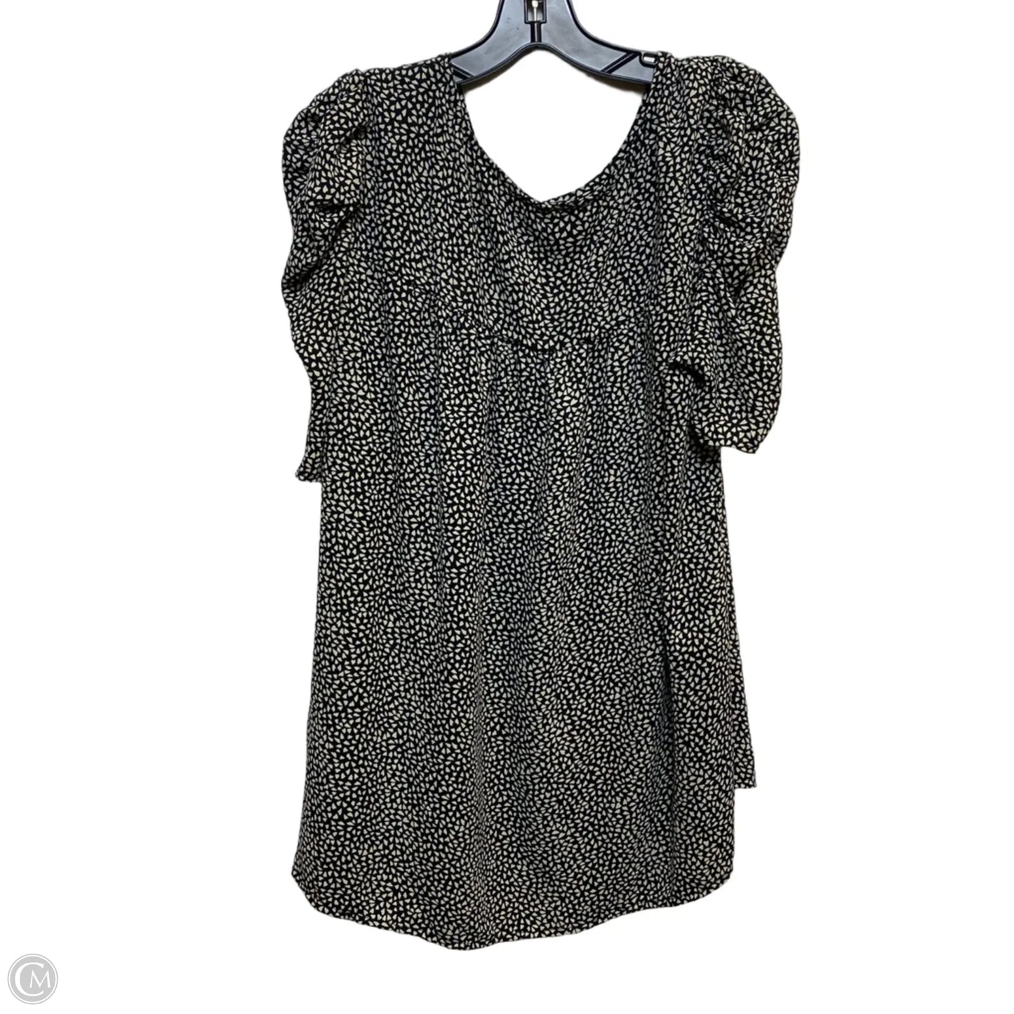 Top Short Sleeve By Blousology In Black & Cream, Size: 2x