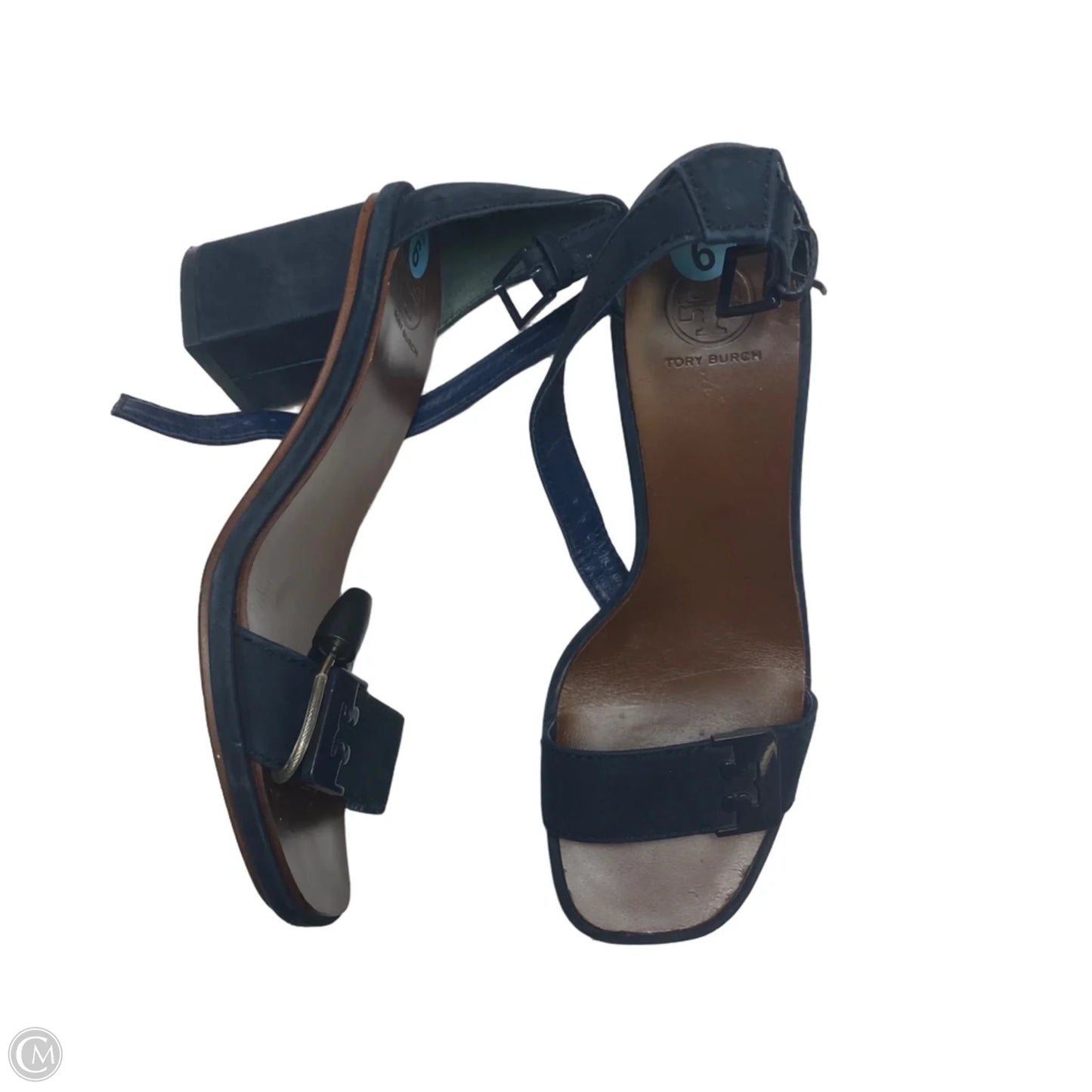 Sandals Designer By Tory Burch In Navy, Size: 6