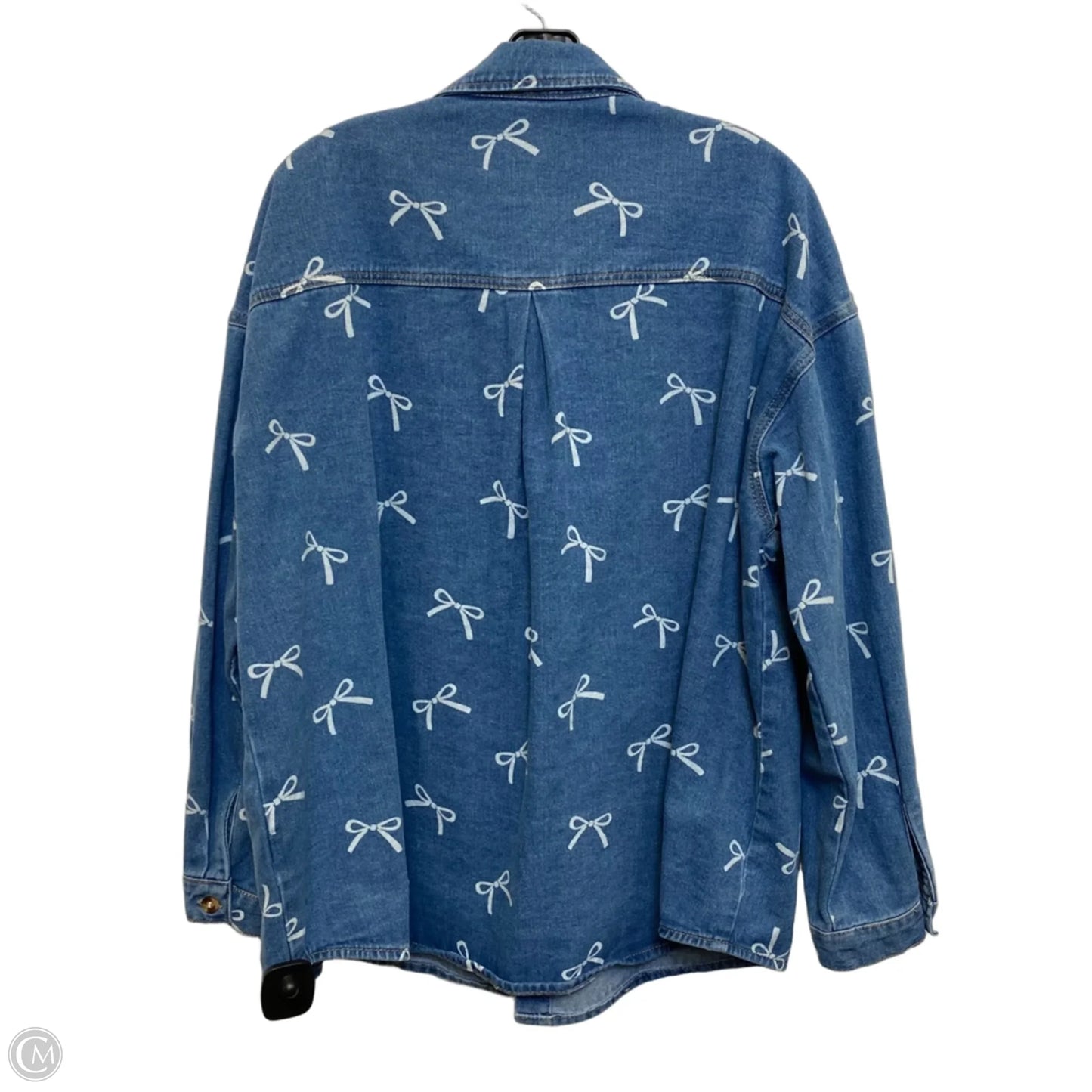 Top Long Sleeve By Dazy In Blue Denim, Size: Xl