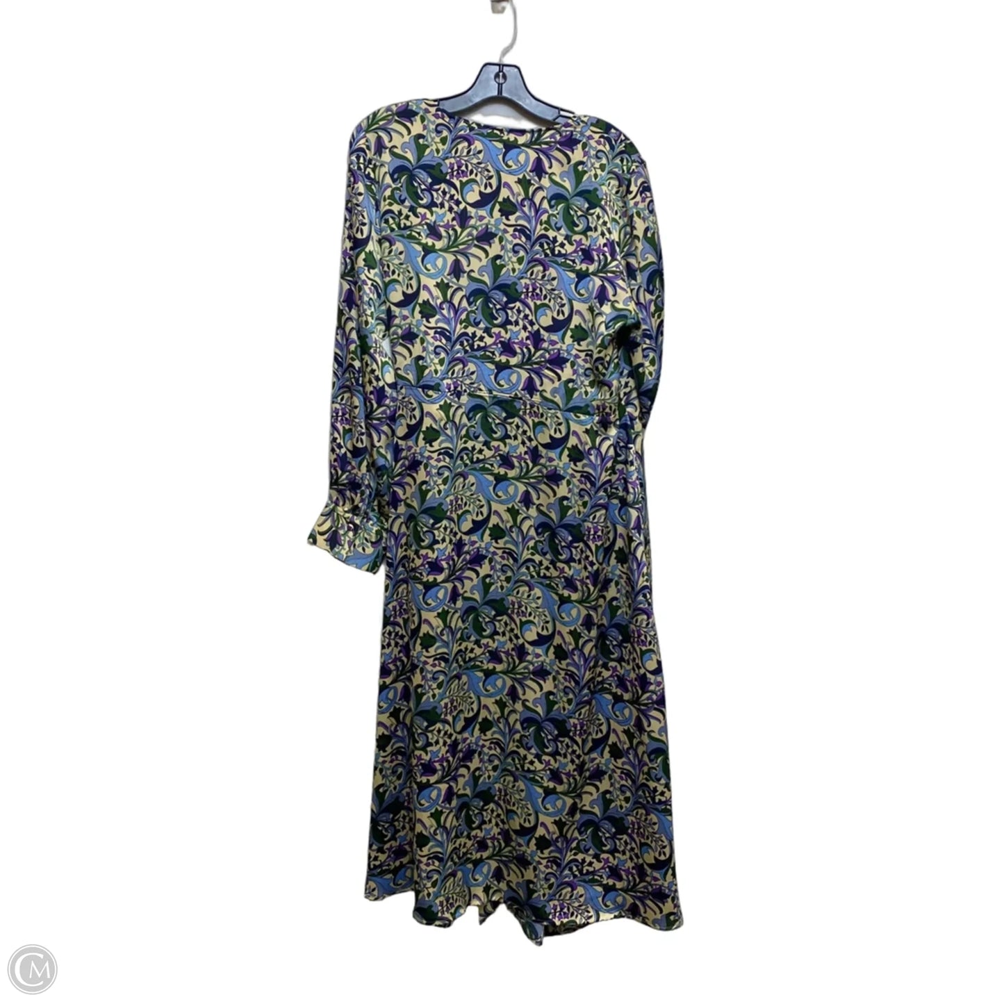 Dress Casual Maxi By H&m In Blue & Yellow, Size: L