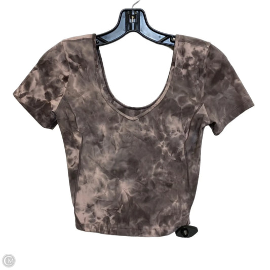 Athletic Top Short Sleeve By Lululemon In Grey, Size: S