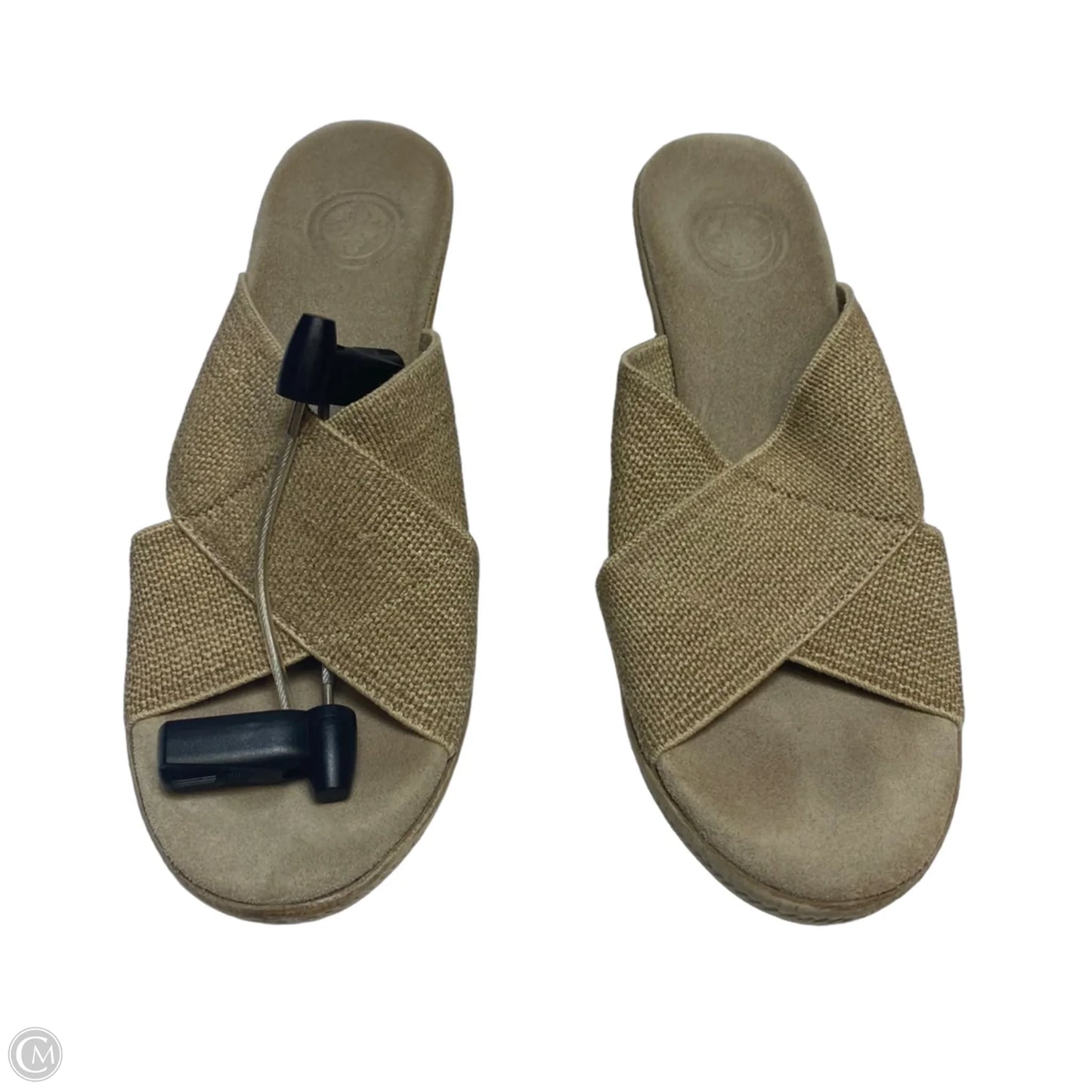 Sandals Heels Kitten By Charleston Shoe Co In Tan, Size: 7