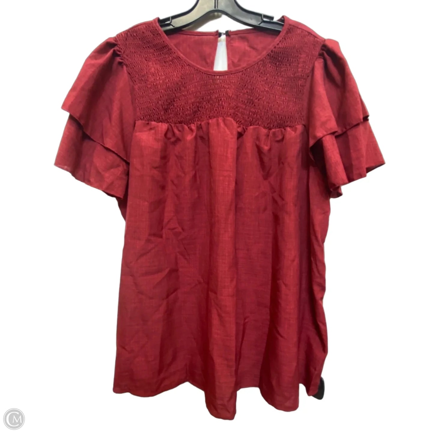 Top Short Sleeve By Shein In Red, Size: 3x