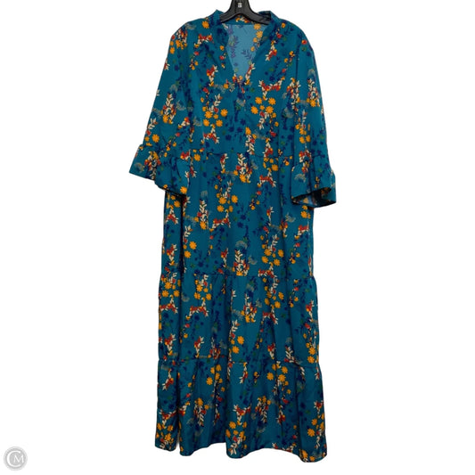 Dress Casual Maxi By Shein In Green & Orange, Size: 4x