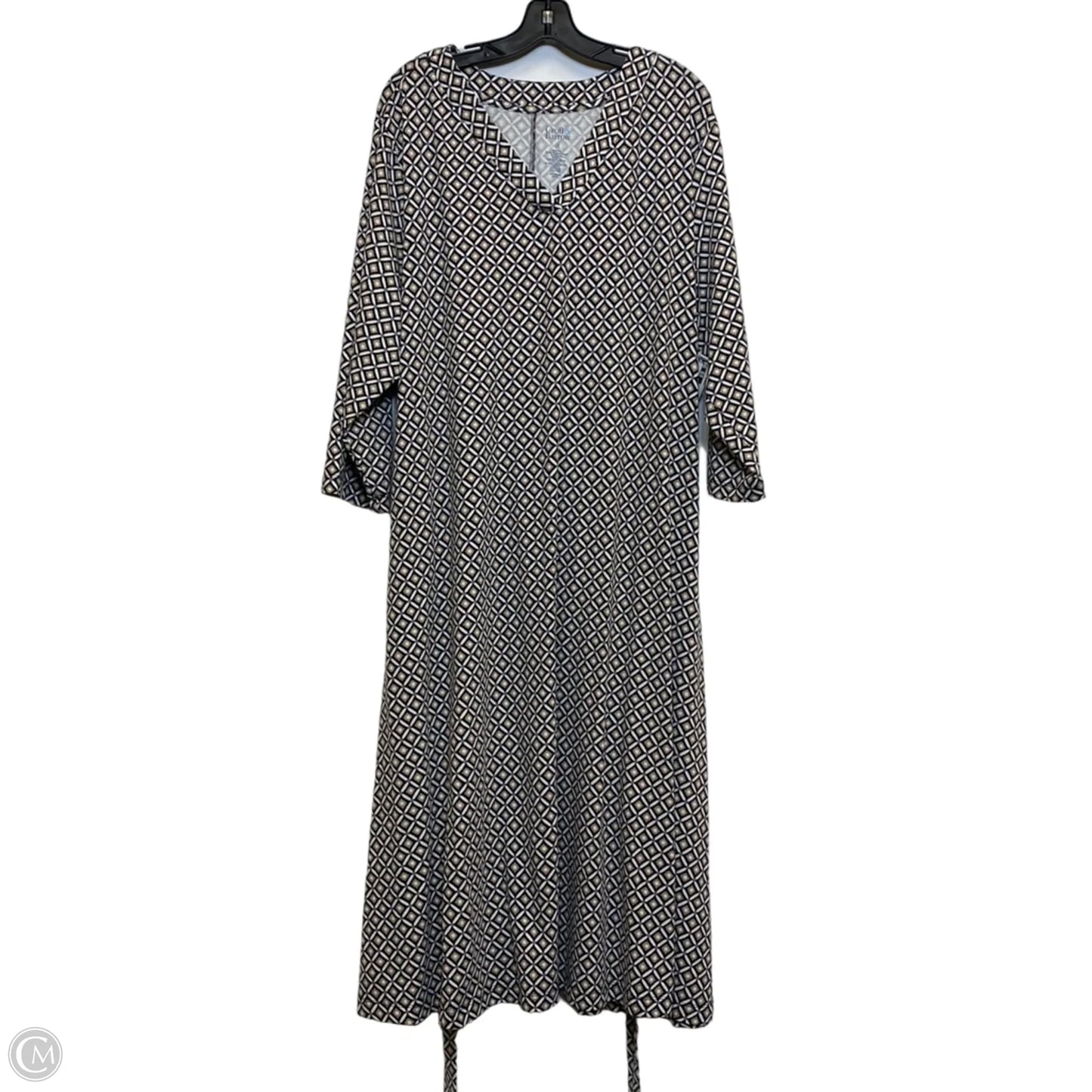Dress Casual Midi By Croft And Barrow In Black & Tan, Size: 2x