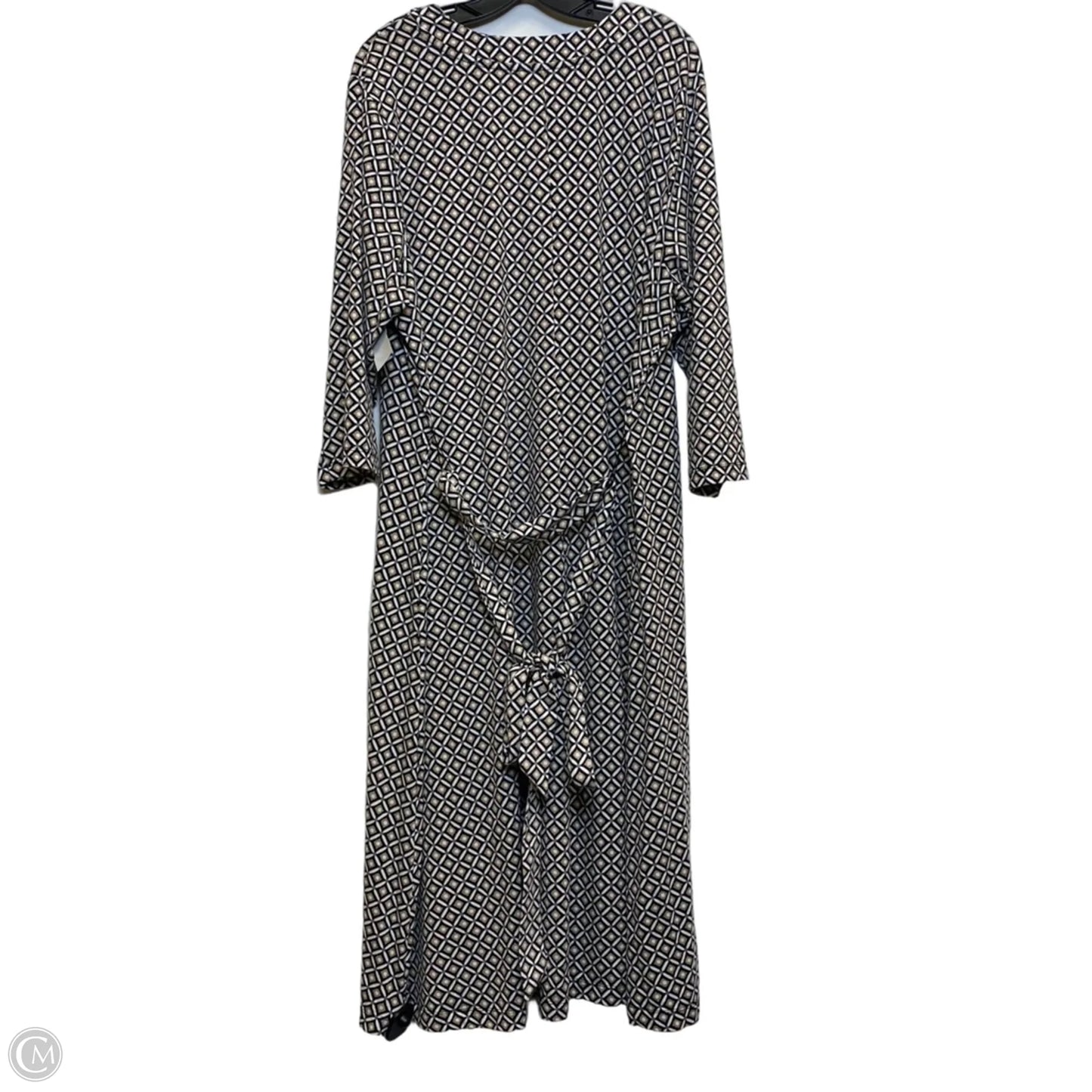 Dress Casual Midi By Croft And Barrow In Black & Tan, Size: 2x