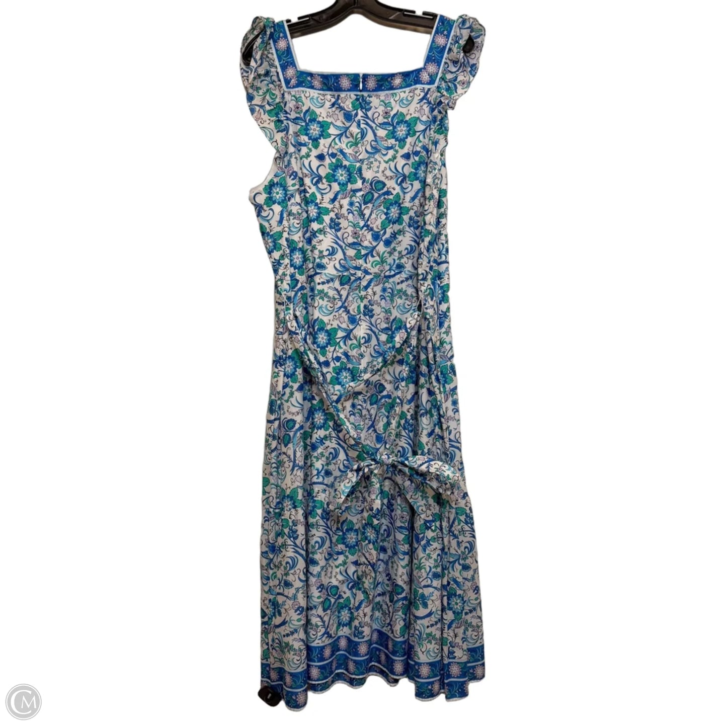 Dress Casual Midi By Talbots In Blue & White, Size: 1x