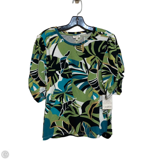 Top Short Sleeve By Jaclyn Smith In Black & Green, Size: M