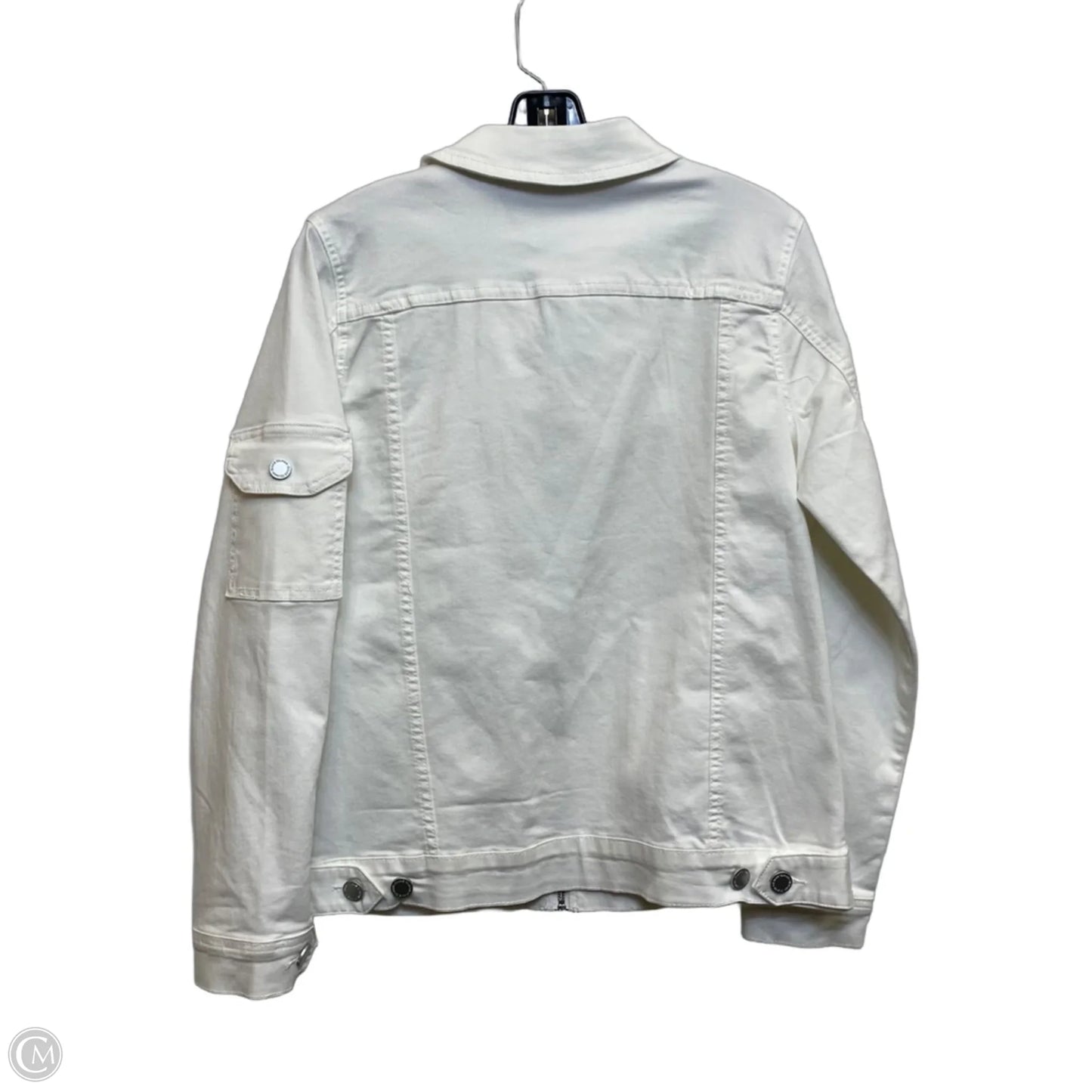 Jacket Denim By Dg2 In White Denim, Size: M