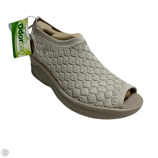 Sandals Heels Wedge By Bzees In Grey, Size: 7.5