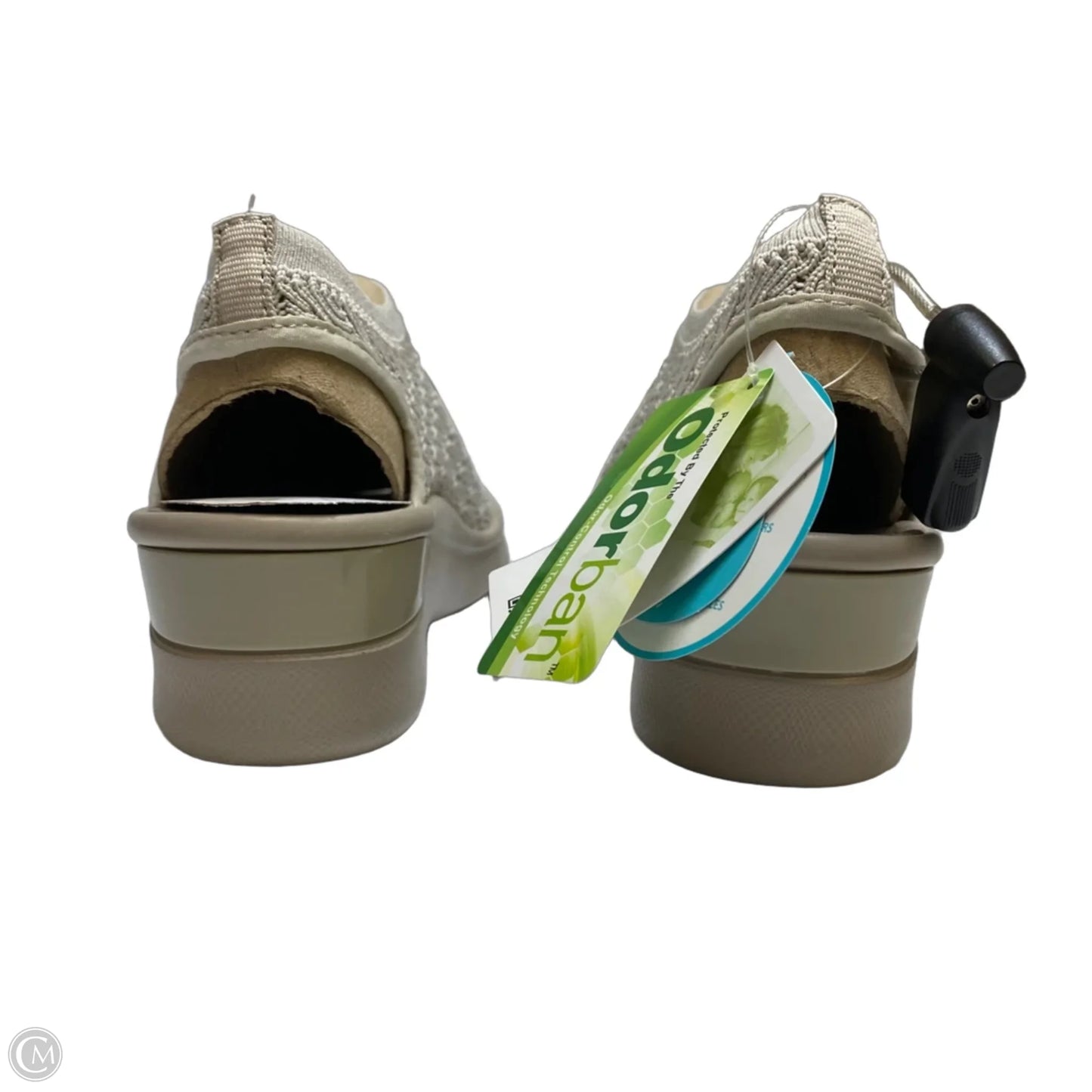 Sandals Heels Wedge By Bzees In Grey, Size: 7.5