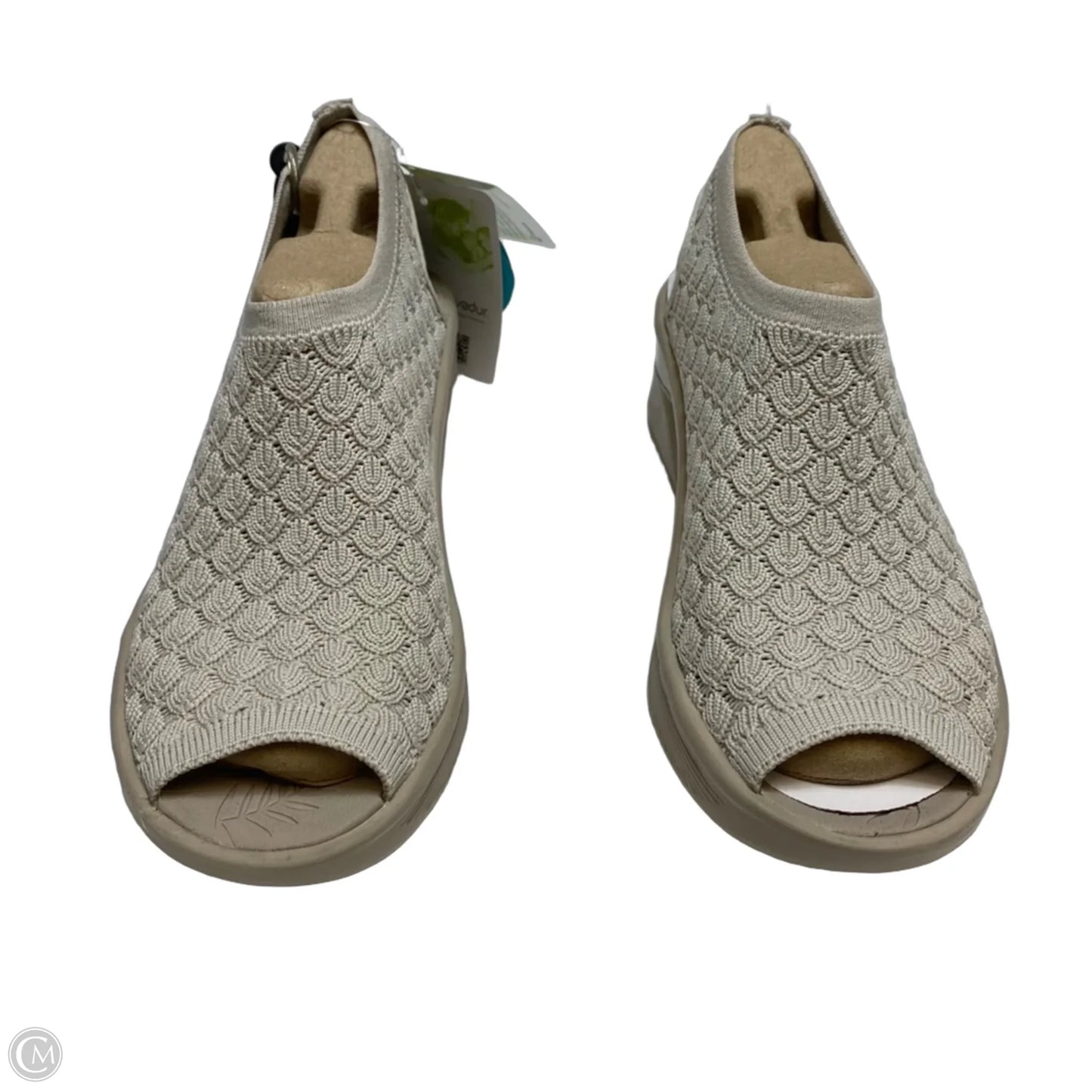 Sandals Heels Wedge By Bzees In Grey, Size: 7.5