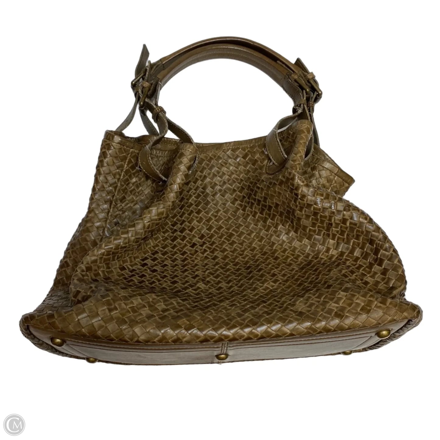 Handbag Leather By Valentina, Size: Large