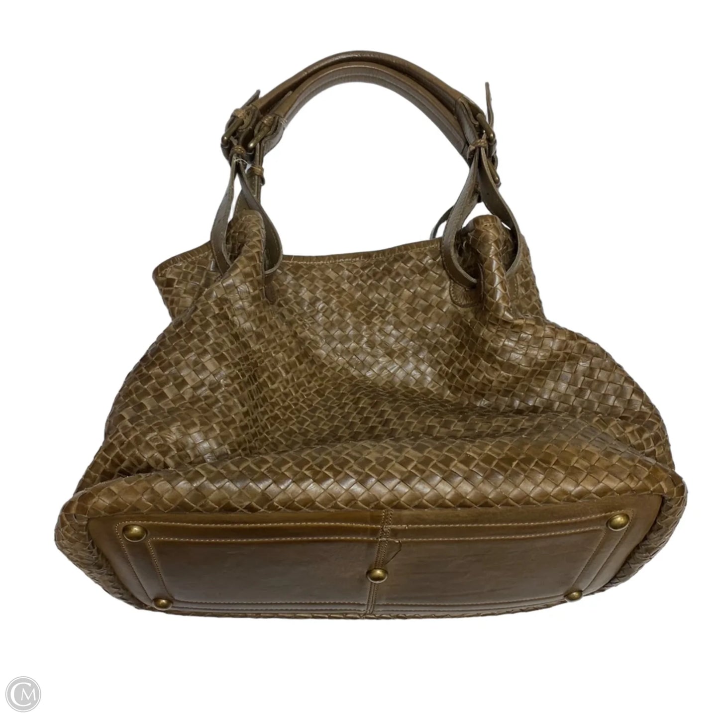 Handbag Leather By Valentina, Size: Large