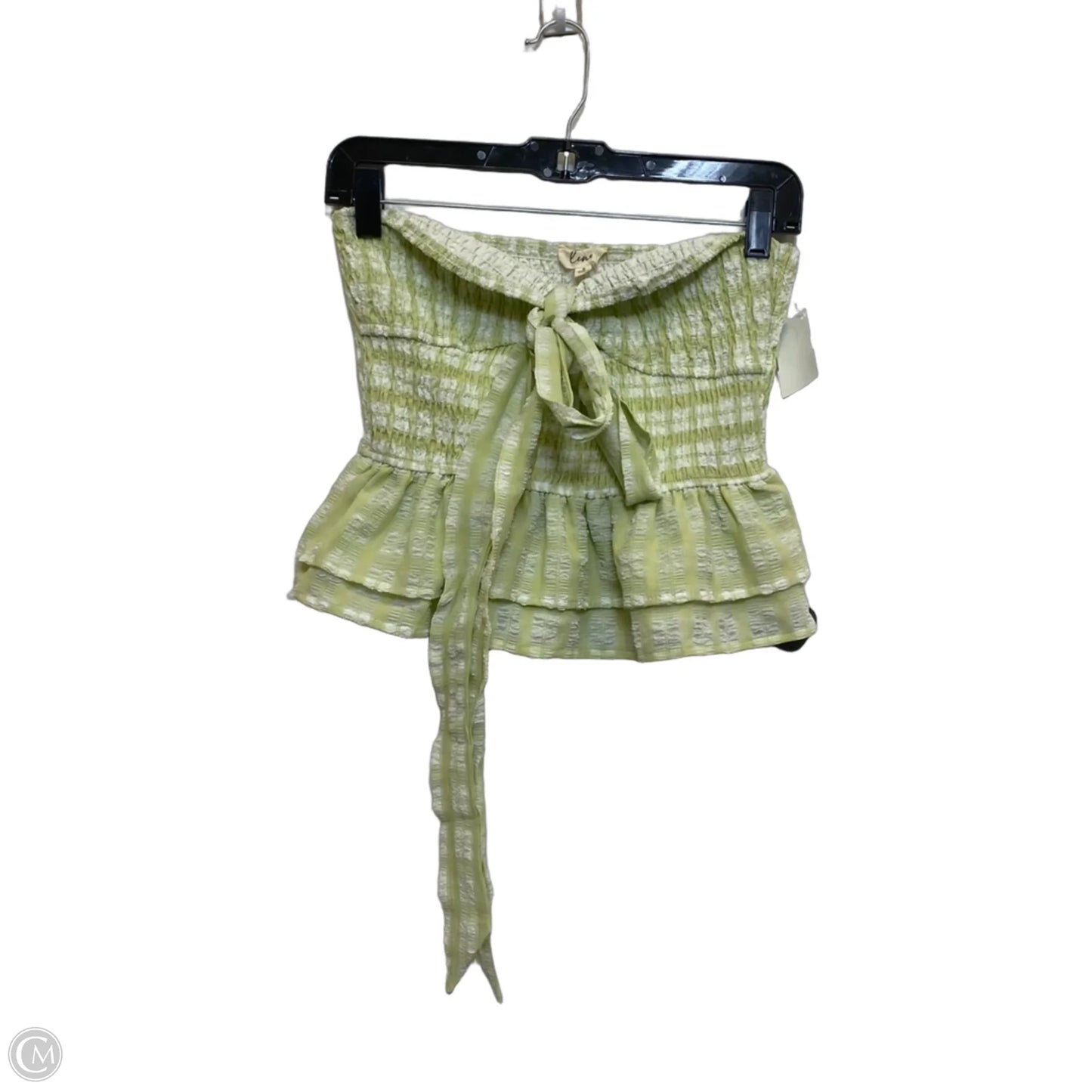 Top Sleeveless By Lena In Green & White, Size: S