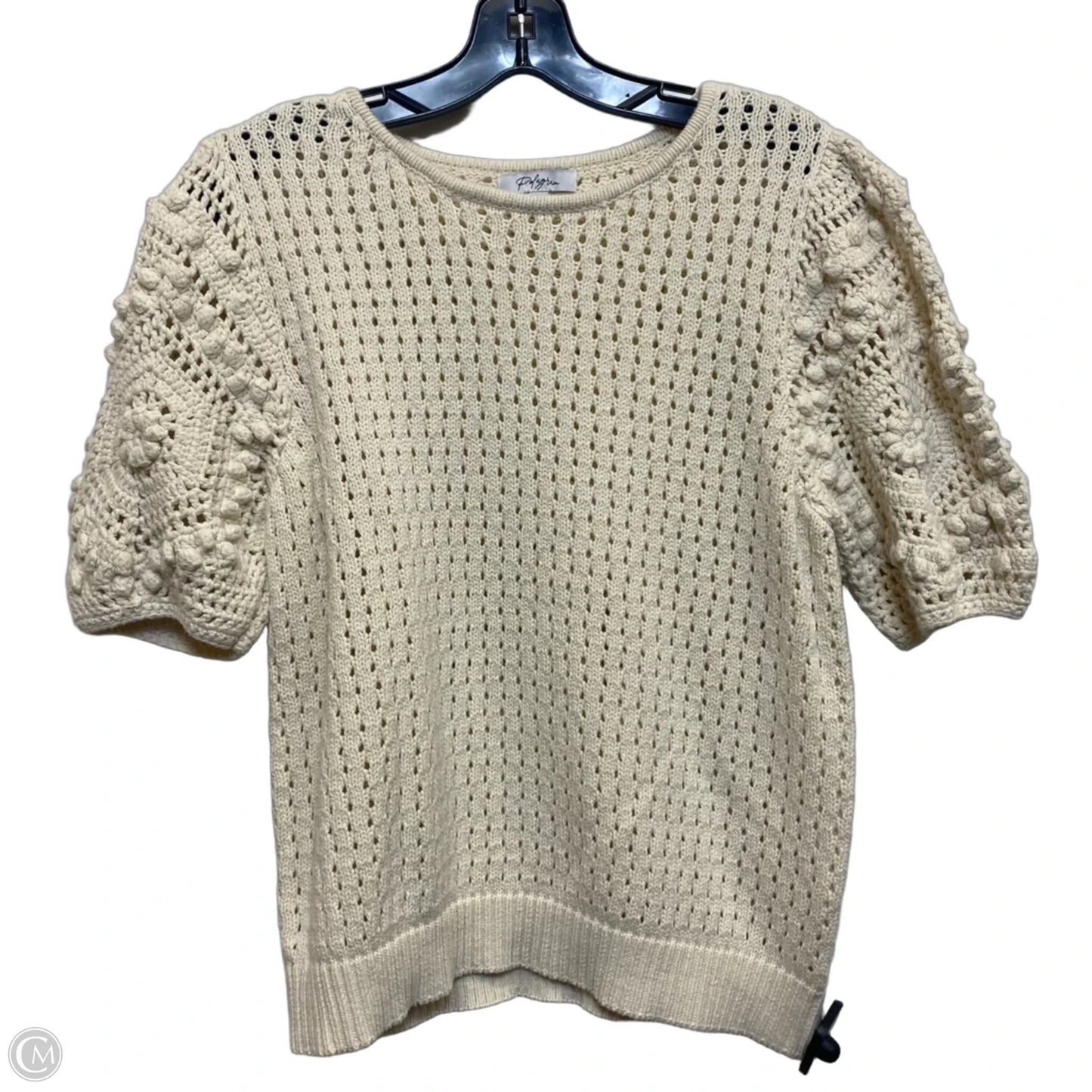 Top Short Sleeve By Polagram In Cream, Size: L