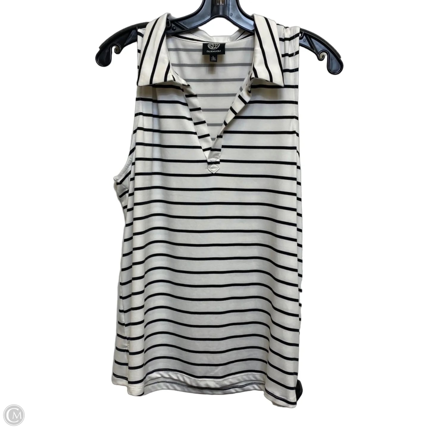 Top Sleeveless By Bobeau In Black & White, Size: L