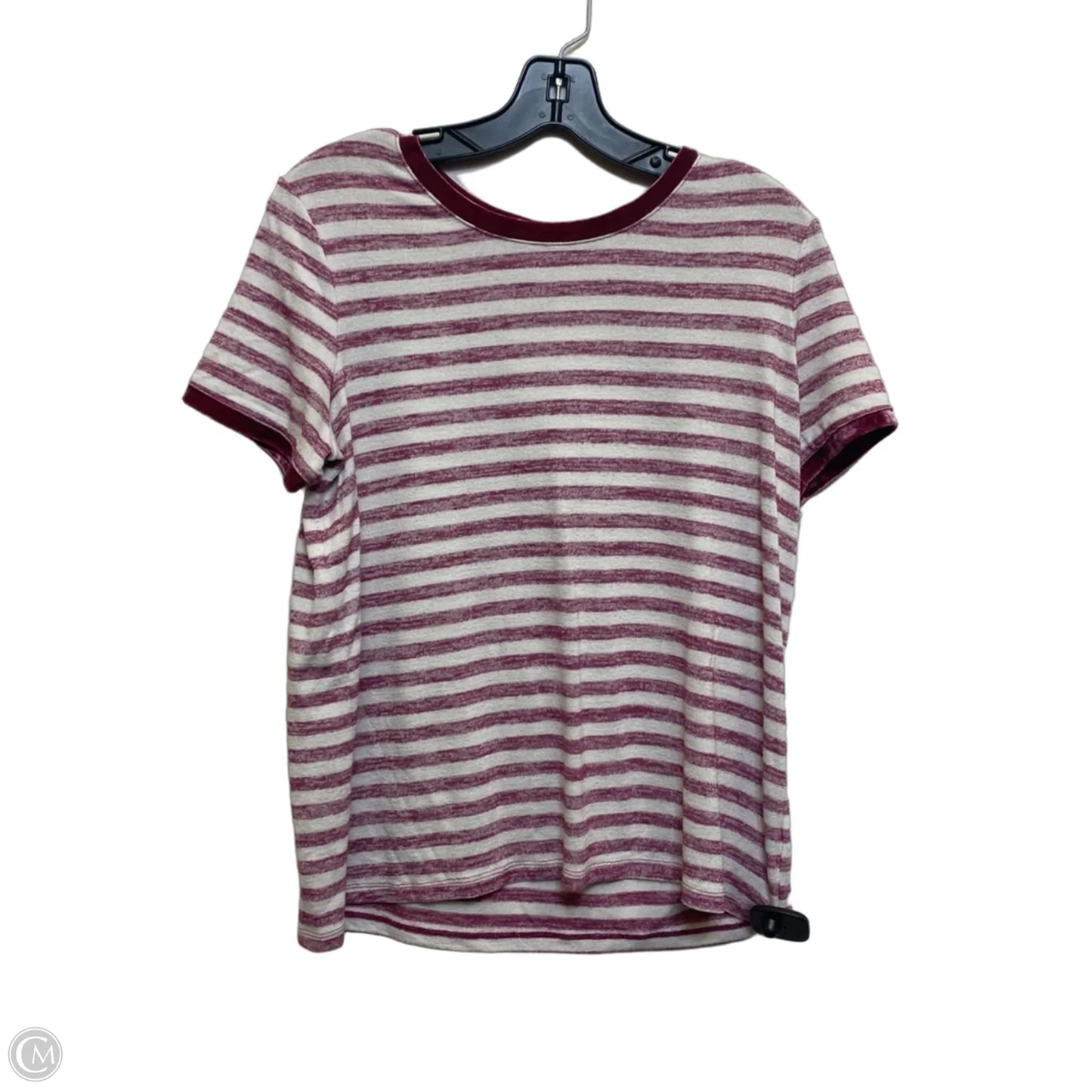 Top Short Sleeve By Gap In Pink & White, Size: M