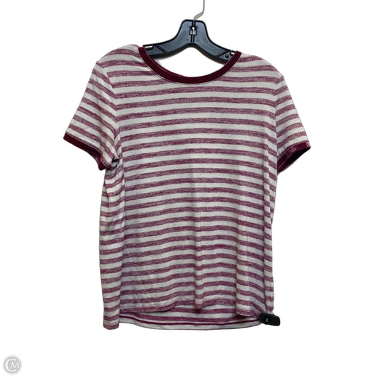 Top Short Sleeve By Gap In Pink & White, Size: M