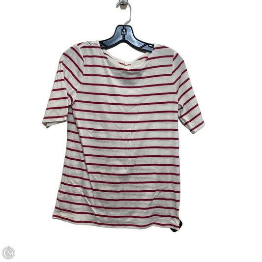 Top Short Sleeve By Loft In Red & White, Size: M