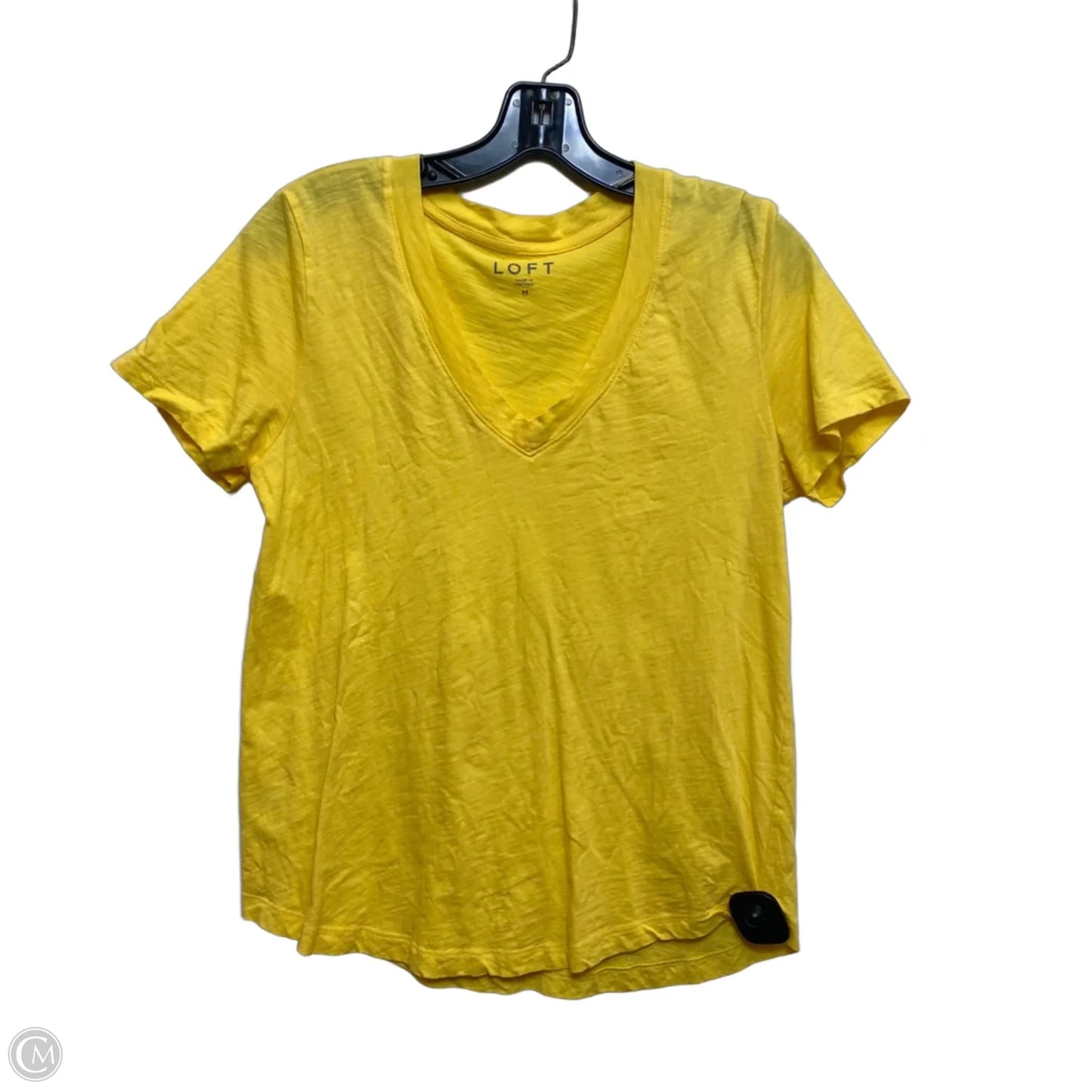 Top Short Sleeve Basic By Loft In Yellow, Size: M