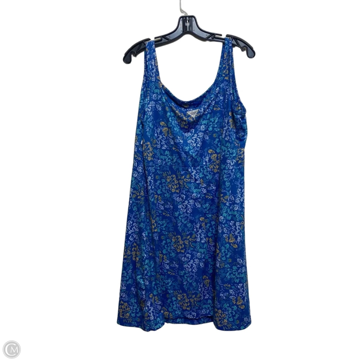 Athletic Dress By Columbia In Blue & Yellow, Size: 1x