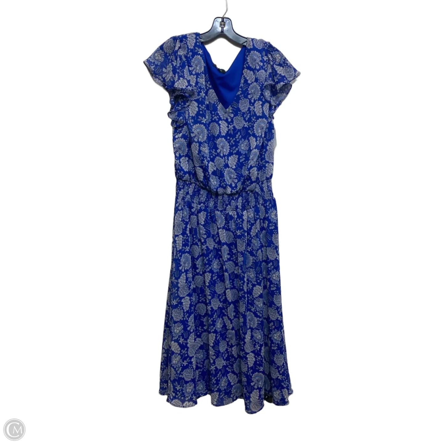 Dress Casual Maxi By Msk In Blue & White, Size: 2x