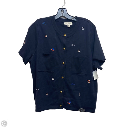 Top Short Sleeve By Free Assembly In Navy, Size: Xxl