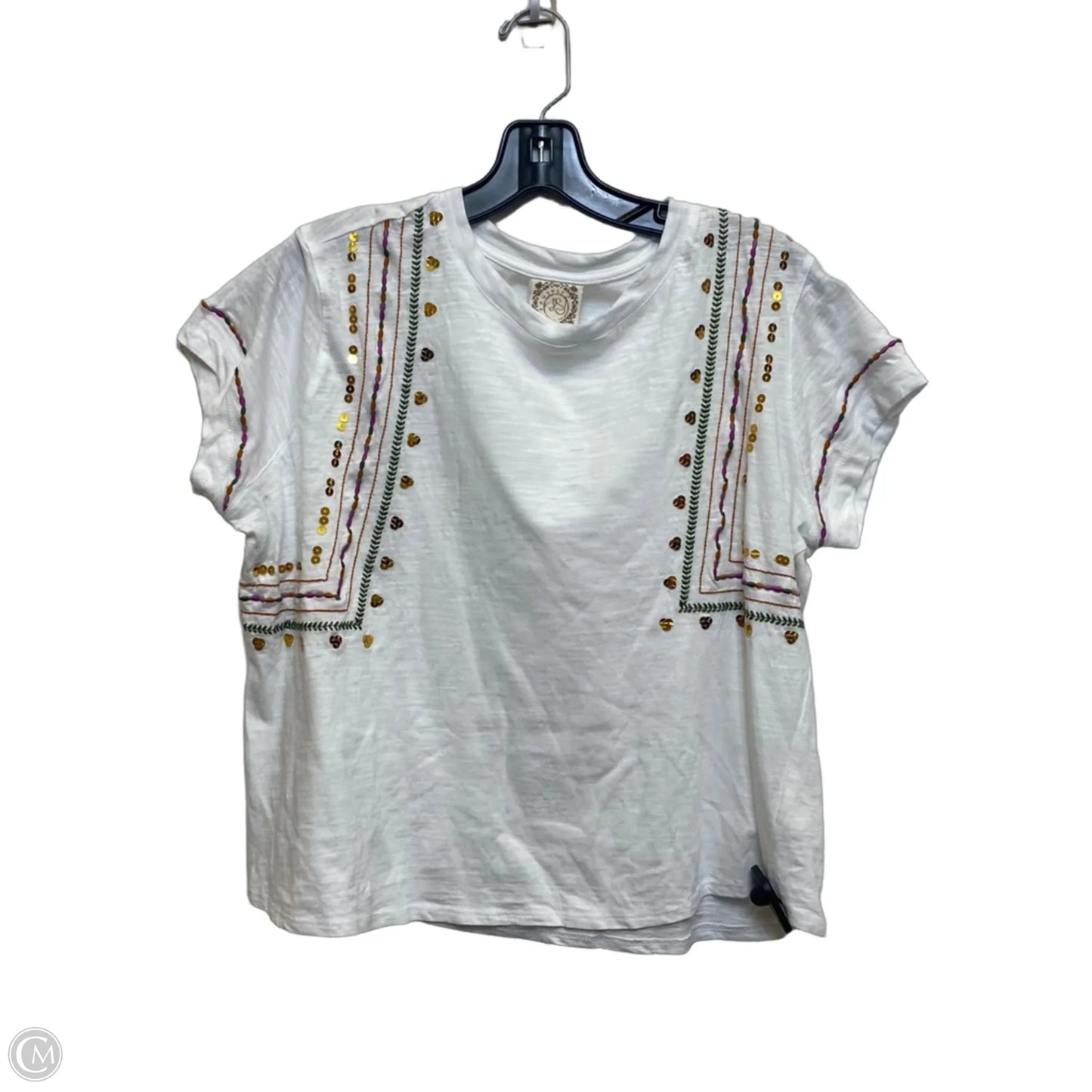Top Short Sleeve By Tru Self In White, Size: M