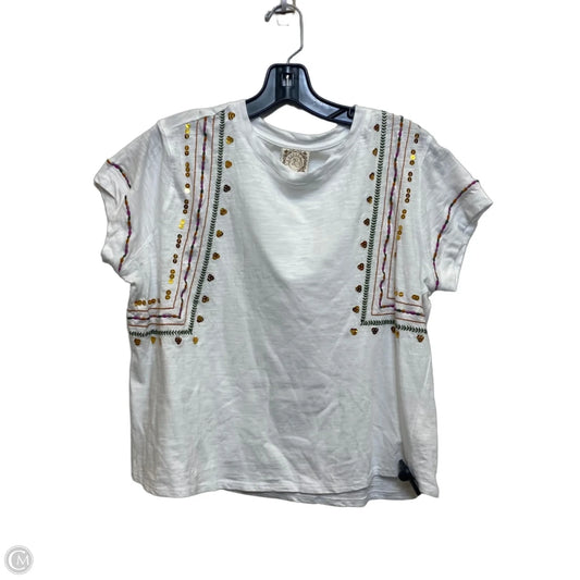 Top Short Sleeve By Tru Self In White, Size: M