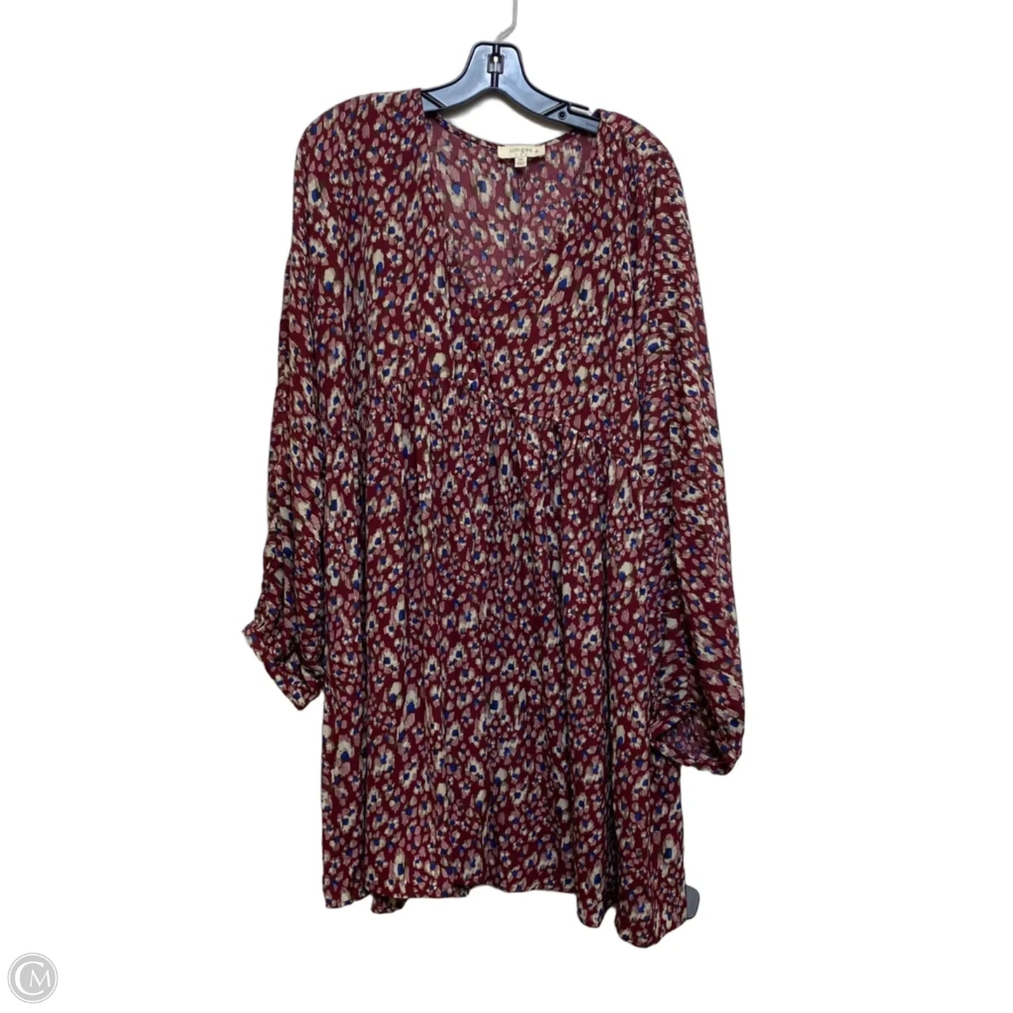 Dress Casual Short By Umgee In Blue & Red, Size: 2x