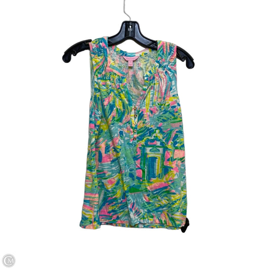 Top Sleeveless Designer By Lilly Pulitzer In Blue & Green, Size: S