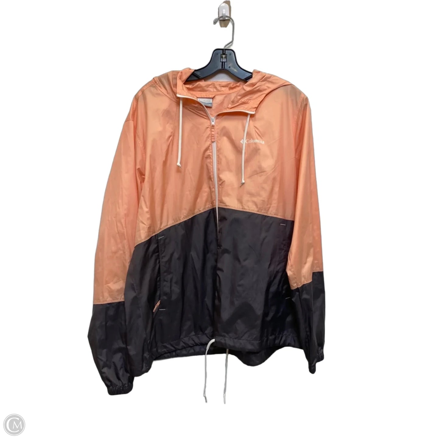 Jacket Windbreaker By Columbia In Grey & Orange, Size: Xl