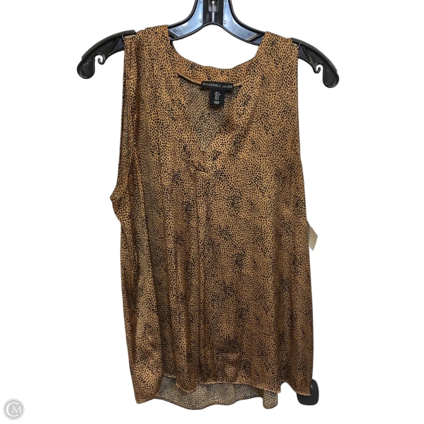 Top Sleeveless By Sincerely Jules In Black & Brown, Size: L