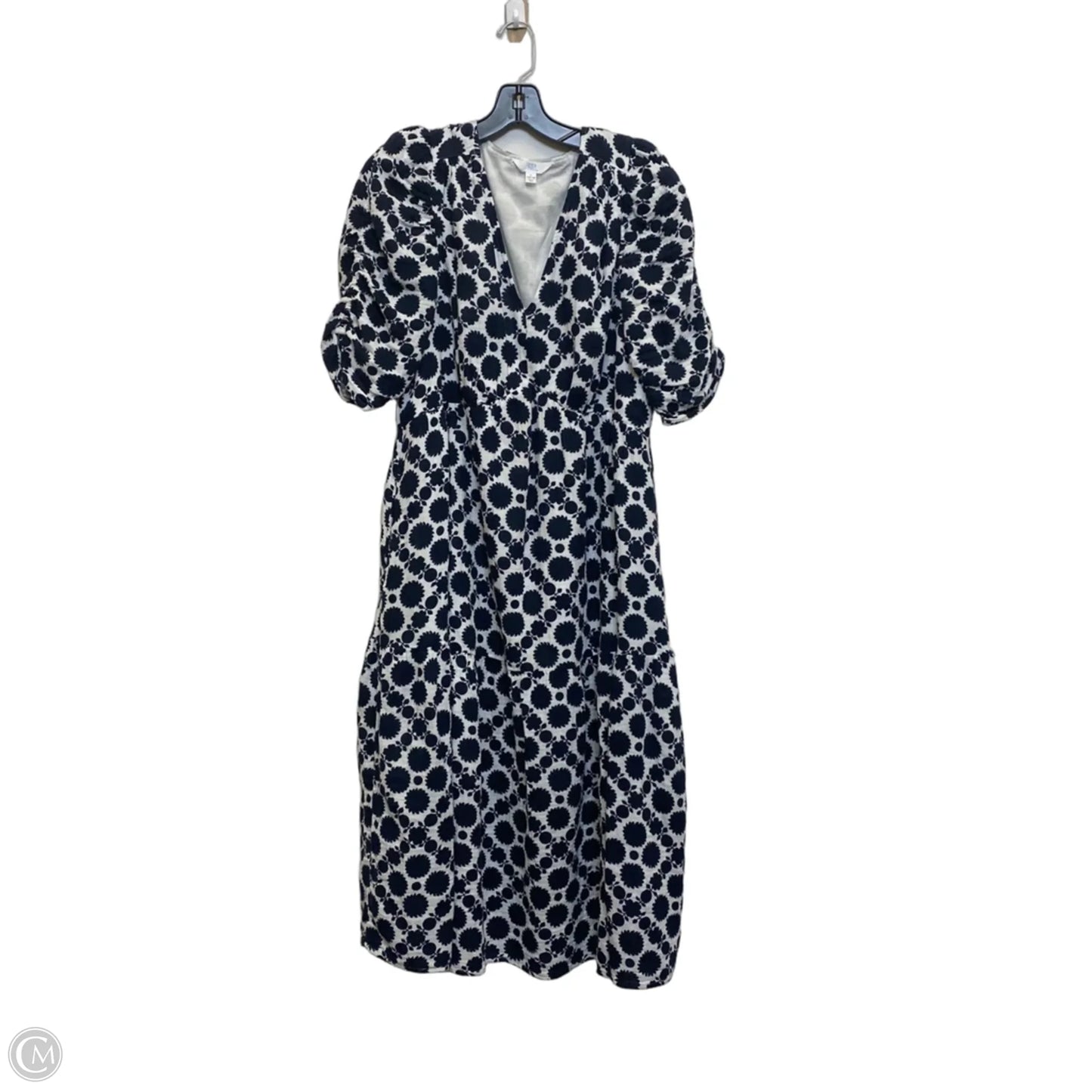 Dress Casual Midi By Time And Tru In Blue & White, Size: L