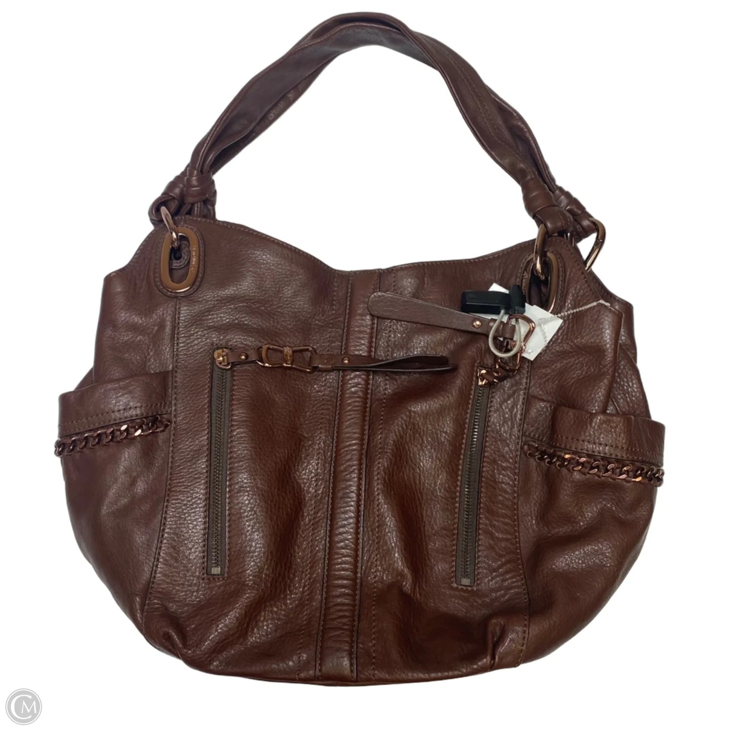 Handbag Leather By B. Makowsky, Size: Medium