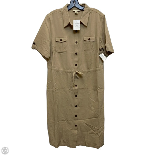 Dress Casual Midi By Appleseeds In Tan, Size: L