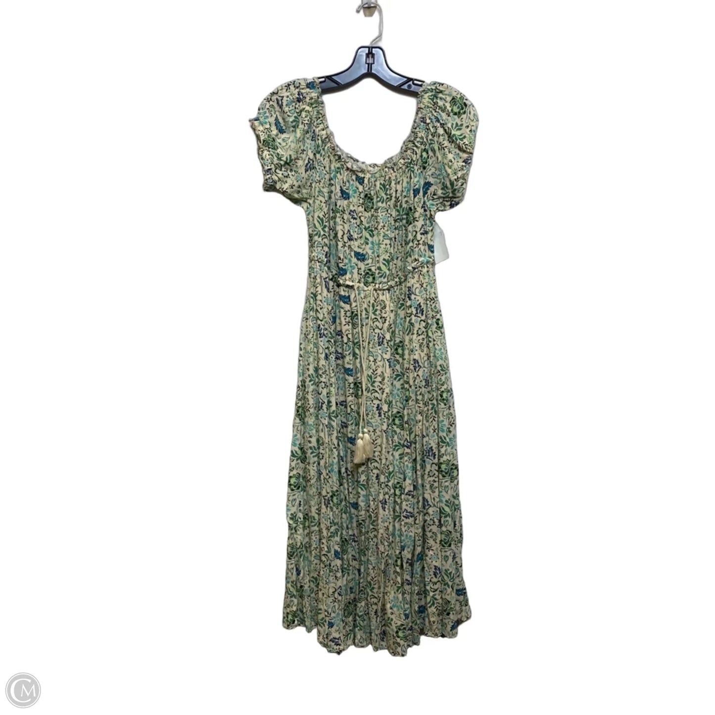 Dress Casual Midi By Torrid In Cream & Green, Size: L