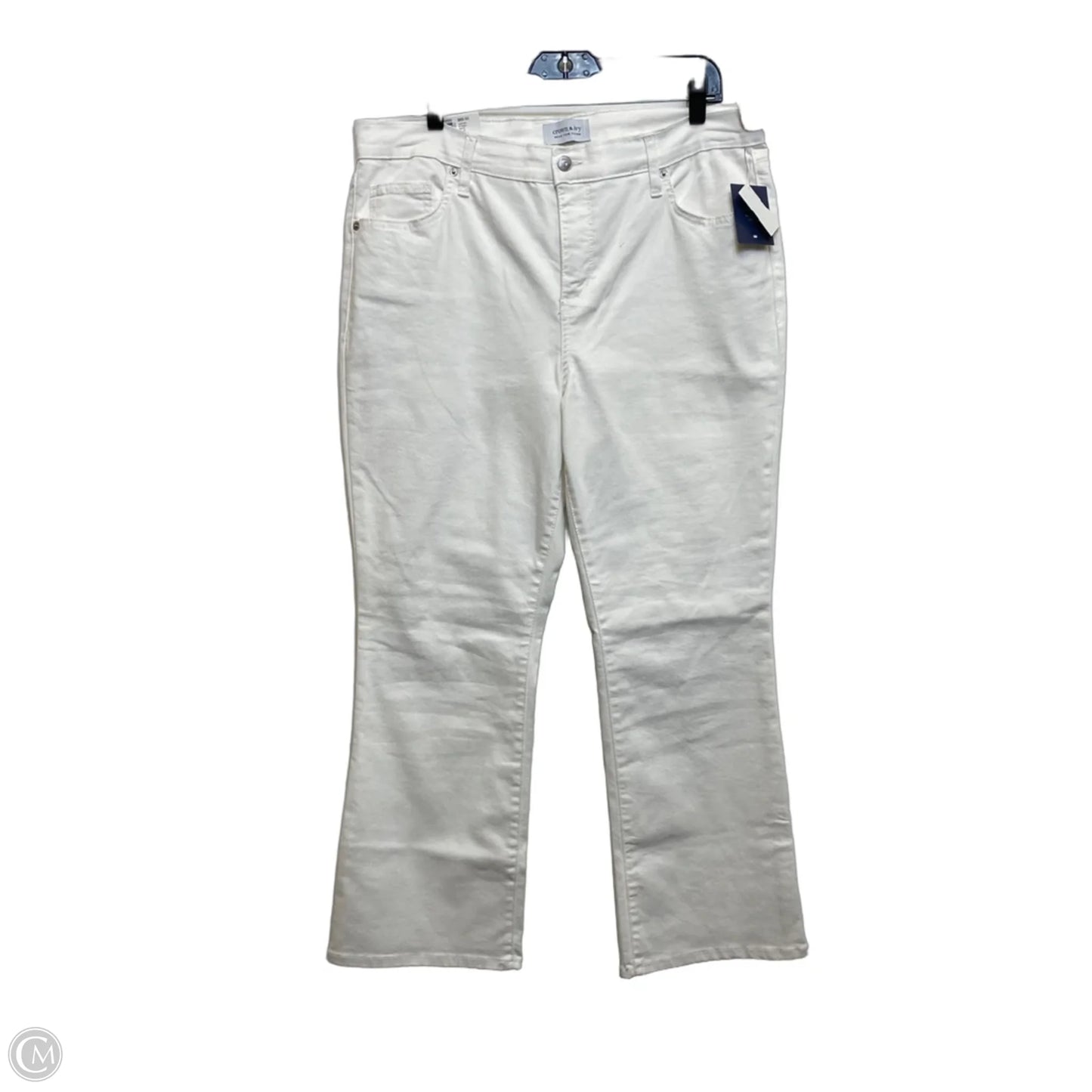 Jeans Flared By Crown And Ivy In White Denim, Size: 14