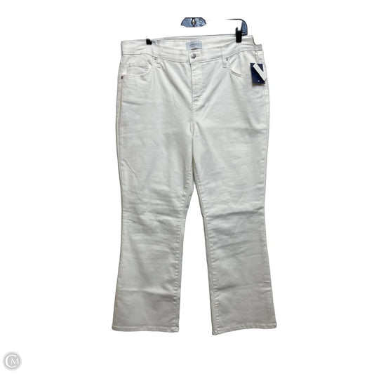 Jeans Flared By Crown And Ivy In White Denim, Size: 14