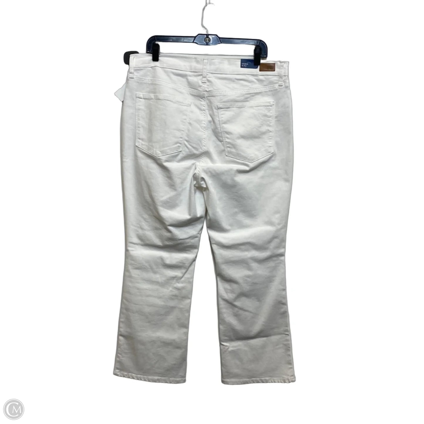 Jeans Flared By Crown And Ivy In White Denim, Size: 14