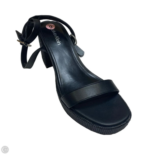 Sandals Heels Block By Calvin Klein In Black, Size: 9