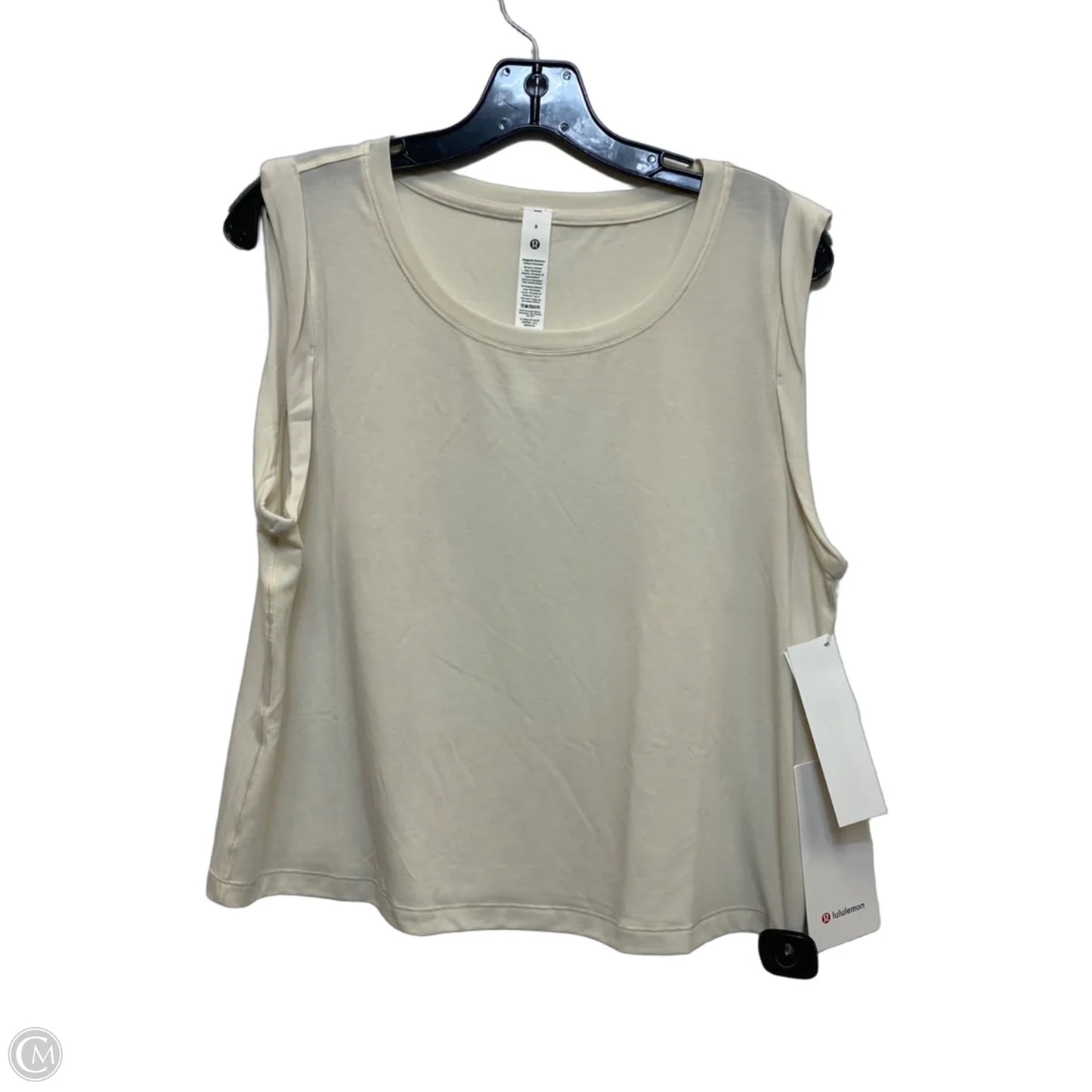 Athletic Tank Top Designer By Lululemon In Cream, Size: M
