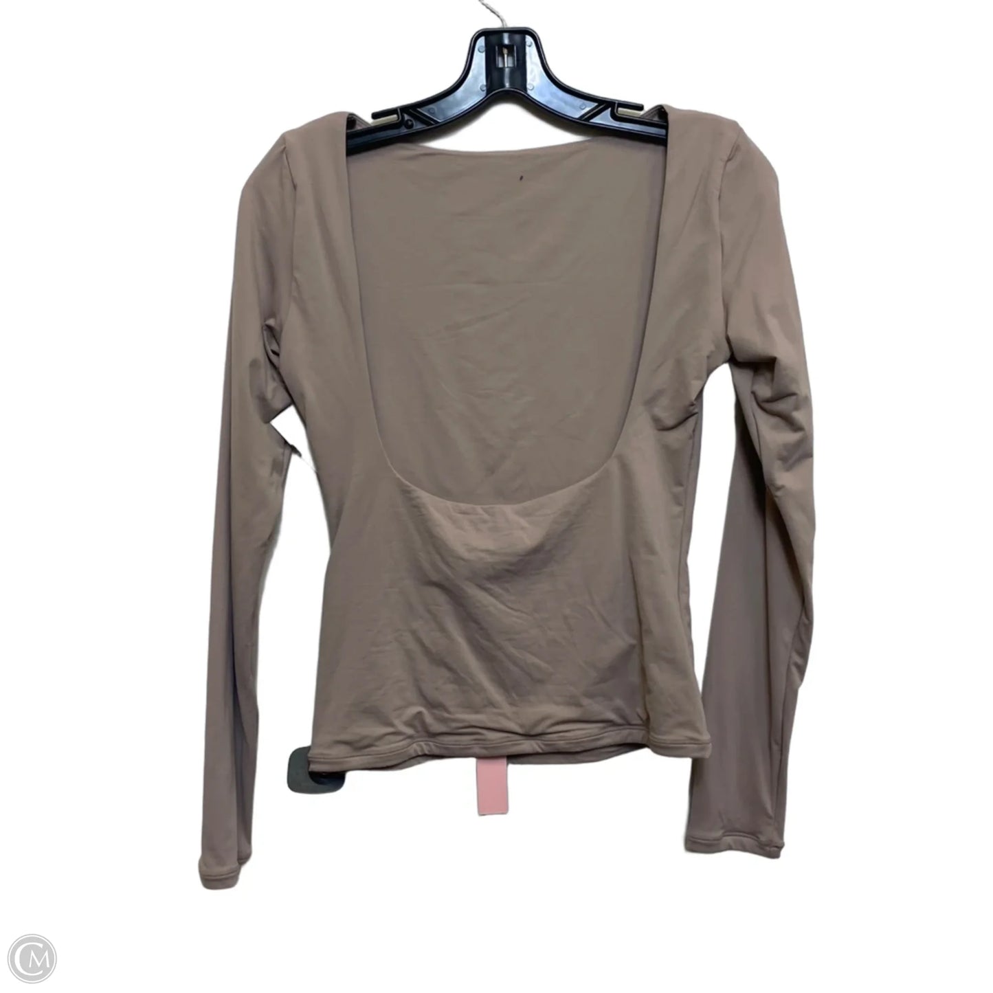 Athletic Top Long Sleeve Crewneck By Quinsen In Brown, Size: M